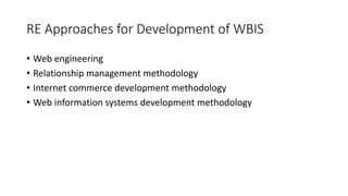 Requirements engineering for web-based information system | PPTX | Web ...