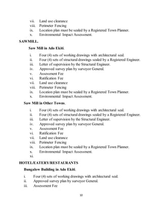 REQUIREMENTS FOR BUILDING PLAN APPROVAL AT THE MINISTRY OF LANDS ...