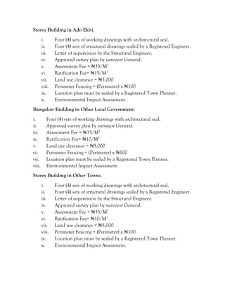 REQUIREMENTS FOR BUILDING PLAN APPROVAL | PDF