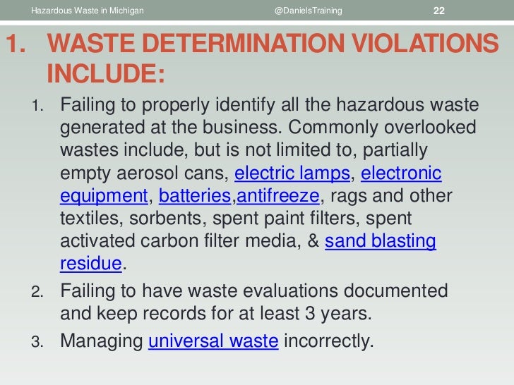 Requirements for Hazardous Waste Generators in Michigan