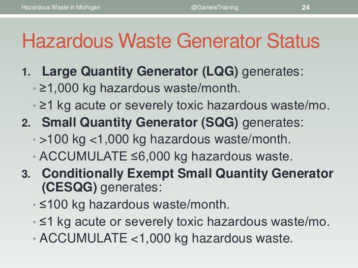 Requirements for Hazardous Waste Generators in Michigan