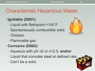 Requirements for Hazardous Waste Generators in Wisconsin | PPTX