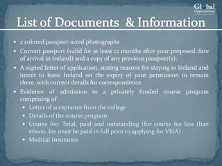 Requirements for Ireland Student Visa | PPTX