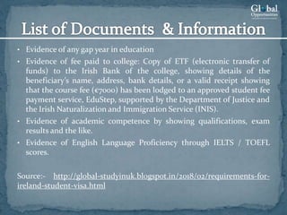 Requirements for Ireland Student Visa | PPTX
