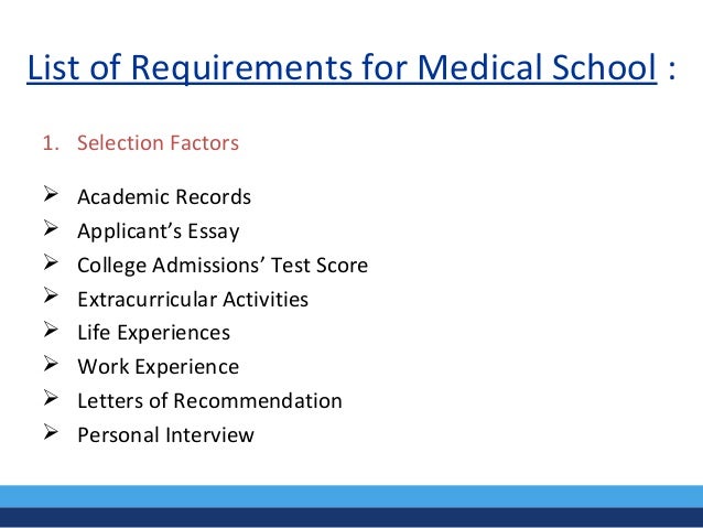 prerequisite coursework for medical school