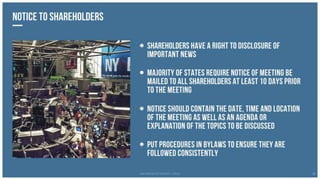 Requirements for Shareholder Meetings