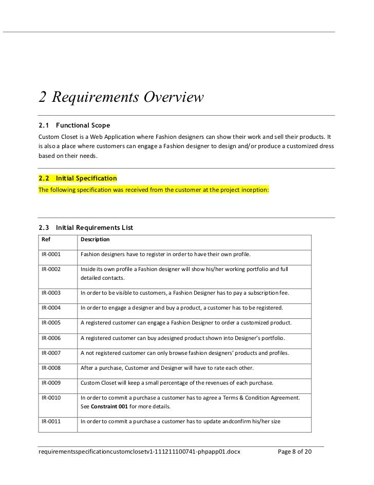 Custom Closet Requirements Specification v1