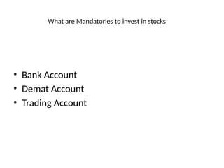 Stock Required Requirements to invest in Stock Market.pptx