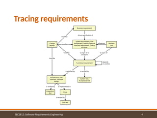 4
Tracing requirements
EECS812: Software Requirements Engineering
 
