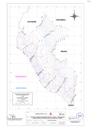 0.52
0.50
0.48
0.46
0.44
0.42
0.40
0.38
0.36
0.34
0.32
0.30
0.28
0.26
0.24
0.22
0.20
0.18
0.16
0.14
0.12
0.10
0.08
0.06
0.52
0.54
0.50
0.48
0.46
0.44
0.42
0.40
0
.
3
8
0
.
3
6
0
.
3
4
0
.
3
2
0
.
3
0
0
.
2
8
0
.
2
6
0
.
2
4
0
.
2
2
0
.
2
0
0
.0
6
0
.0
8
0
.1
0
0
.1
2
0
.1
4
0
.1
6
0
.1
8
0.
20
0
.2
2
0
.2
4
0
.2
2
0
.2
0
0
.1
8
0
.1
6
0
.1
4
0
.1
2
0
.1
0
0
.0
8
0
.0
6
0
.0
4
0
.0
2
0
.0
2
0
.0
4
0
.0
6
0
.0
8
0.10
0.12
0.14
0.16
0.18
0.20
0.22
0.24
0.26
0.28
0.30
0.32
0.34
0.32
0.30
0.28
0.26
0.24
0.22
0.20
0.18
0.
16
0
.1
4
0
.1
2
0
.1
0
0.36
0.38
0.36
0.34
0.32
0.30
0
.
3
2
0
.
3
4
0
.
3
6
0
.
3
8
0
.
4
0
0
.
4
2
0
.
4
4
0
.
4
6
0
.
4
8
0
.
5
4
0
.
5
2
0
.
5
0
0
.
3
0
0
.
3
2
0
.
3
4
0
.
3
6
0
.
3
8
0
.
4
0
0
.
4
2
0
.
4
4
0
.
4
6
0
.
4
8
0
.
5
0
0
.
5
4
0.58
0.56
0.54
0.52
0.50
0.48
0.46
0.44
0.42
0.40
0.38
0.36
0.34
0
.
4
8
0
.
4
6
0
.
4
4
0
.
4
2
0
.4
0
0
.3
8
0
.3
6
0.
48
0.
46
0.
44
0.
42
0.52
0.50
0.48
0.46
0.44
0.42
0
.
3
4
0
.
3
2
0
.
3
2
0
.
3
4
0
.
3
8
0
.
4
0
0.58
0.58
ECUADOR
COLOMBIA
BRASIL
CHILE
OCÉANO PACÍFICO
2°
0°
-2°
-4°
-6°
-8°
-10°
-12°
-14°
-16°
-18°
-20°
2°
0°
-2°
-4°
-6°
-8°
-10°
-12°
-14°
-16°
-18°
-20°
-81° -79° -77° -75° -73° -71° -69°
-81° -79° -77° -75° -73° -71° -69°
PARA UN 10% DE EXCEDENCIA
UNIVERSIDAD NACIONAL DE INGENIERIA
FACULTAD DE INGENIERIA CIVIL
DISTRIBUCION DE ISOACELERACIONES
(JORGE ALVA, JORGE CASTILLO 1993)
ESCALA: 1:7000000
EN 100 AÑOS
CISMID
300
200
100
20 40
ÁREA DEL PROYECTO
N
TOMOCORP S.A.C.
TITULAR:
ISOACELERACIONES
PLANO:
No. PLANO
P-11
PROVINCIA: LIMA
DISTRITO: PUENTE PIEDRA DEPARTAMENTO: LIMA
UBICACIÓN:
INDICADA
FECHA:
ESCALA:
OCTUBRE 2020
EVALUACIÓN AMBIENTAL PRELIMINAR (EVAP) DE LA PLANTA 4 - FABRIACIÓN DE
BOMBAS CENTRÍFUGAS AKIPUMP; SERVICIO DE REPACIÓN DE BOMBAS
PROYECTO:
ELABORADO: R. R. L. APROBADO: J.R.R.
0152
0152
 
