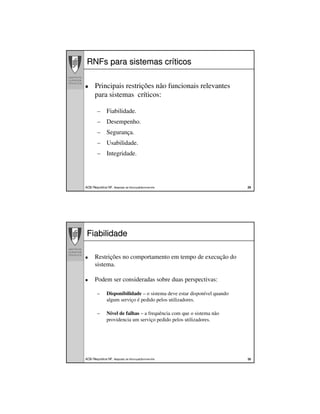 Requisitos Nao Funcionais