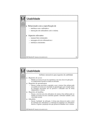 Requisitos Nao Funcionais