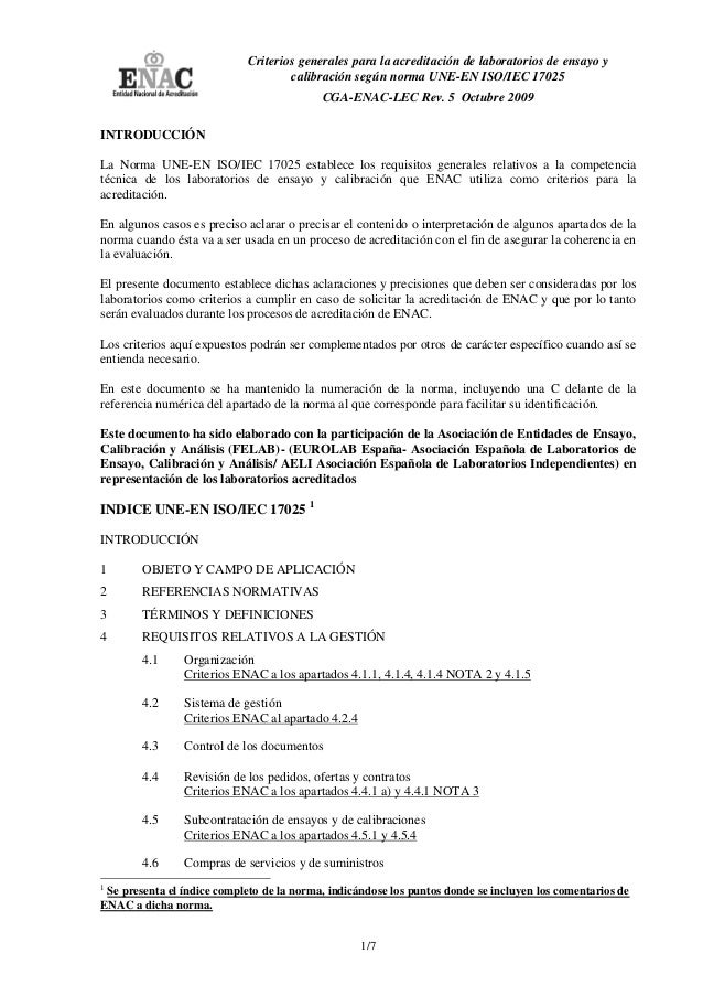 Requisitos iso 17025 enac Requisitos iso 17025 enac