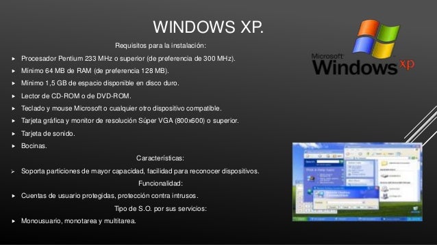 Requisitos windows xp Requisitos windows xp