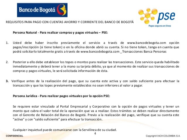 Pagar Tarjeta De Credito Banco De Bogota Pse Prestamos De Evo Banco