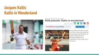Jacques Kallis
Kallis in Wonderland
 