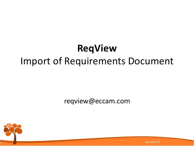 Import Requirements Document