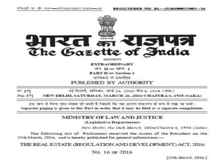 RERA (REAL ESTATE REGULATORY ACT)
 