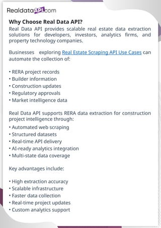 RERA data extraction for construction project intelligence.pptx