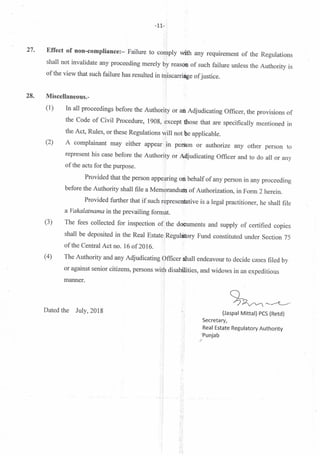 Rera Punjab Complaint Regulations | PDF