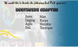 RERC SPONSORS.Charity Food Pack Distribution
