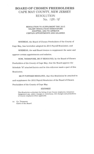 Salary Resolution from Freeholder Meeting Feb. 24