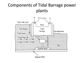Components of Tidal Barrage power
plants
 