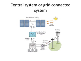 Central system or grid connected
system
 