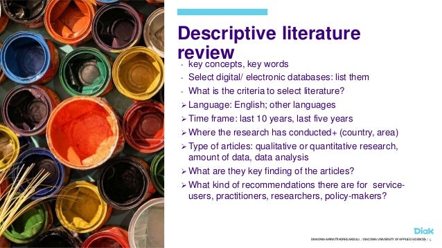 descriptive literature review definition