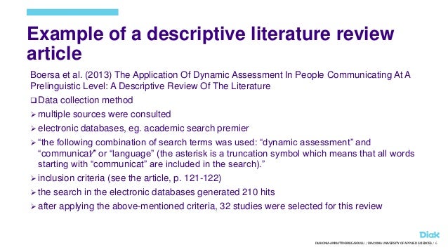 descriptive literature review definition
