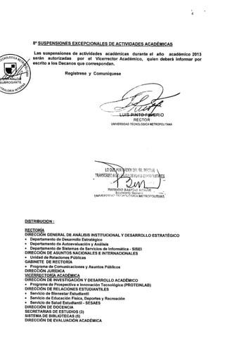 Calendario Académico Administrativo 2013