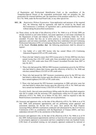 RESA IRR of R.A. 9646 | PDF