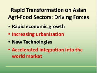 Food market transformation and improving food security in Asia (within and across countries)