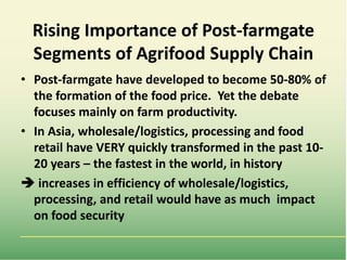Food market transformation and improving food security in Asia (within and across countries)