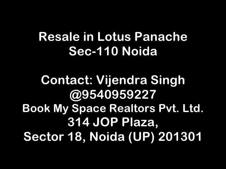Lotus Panache Resale contact vijendra 9540959227