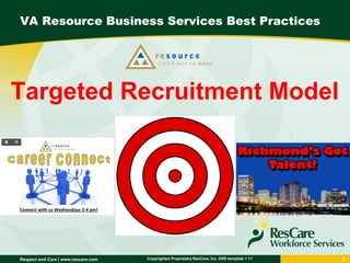ResCare Best Practices &ldquo;Targeted Recruitment Model&rdquo; Webex | PPT