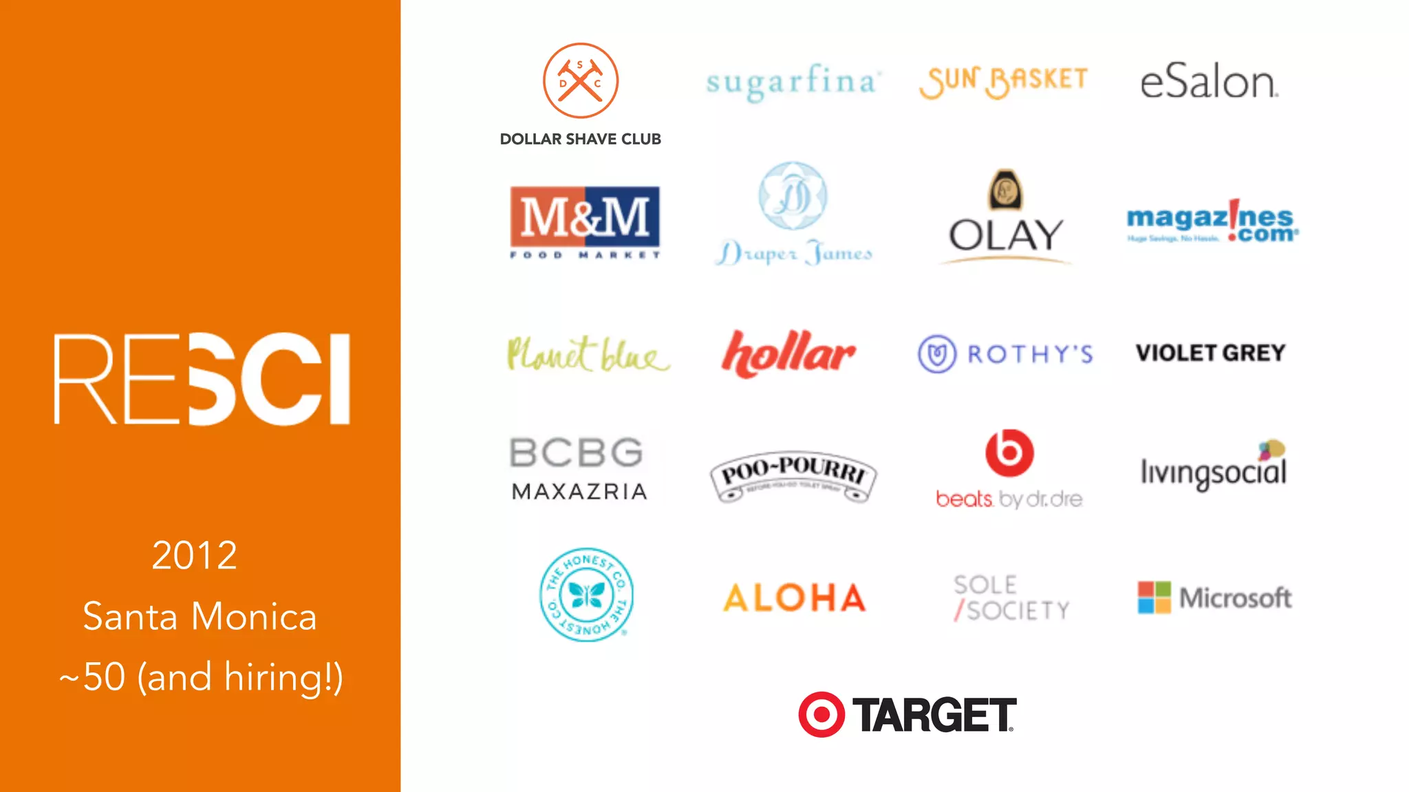 2012
Santa Monica
~50 (and hiring!)
 