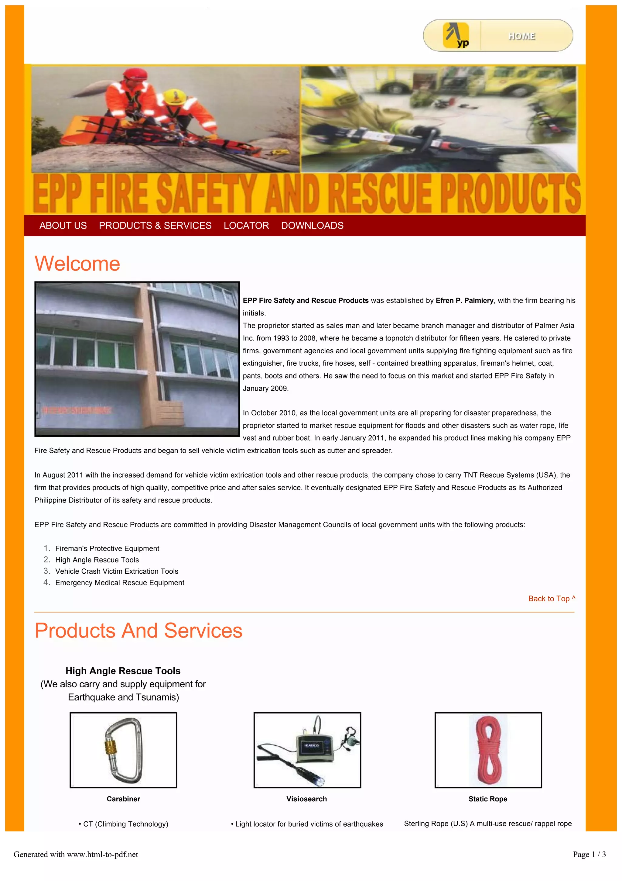 Rescue Equipments EPP Fire Safety and Rescue Products PDF