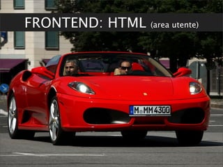 FRONTEND: HTML   (area utente)
 