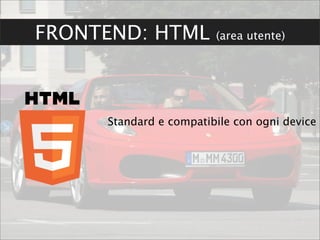 FRONTEND: HTML          (area utente)




     Standard e compatibile con ogni device
 