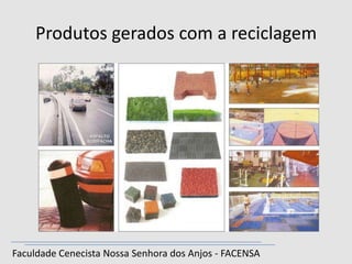 Produtos gerados com a reciclagem

Faculdade Cenecista Nossa Senhora dos Anjos - FACENSA

 