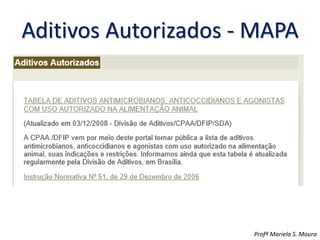 Aditivos Autorizados - MAPA
Profª Mariela S. Moura
 