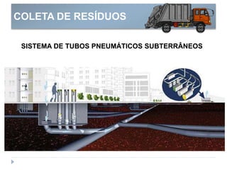 COLETA DE RESÍDUOS
SISTEMA DE TUBOS PNEUMÁTICOS SUBTERRÂNEOS
 