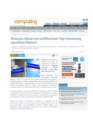 Stratesys Certificada SAP Outsourcing Operations - COMPUTING - JUL2014