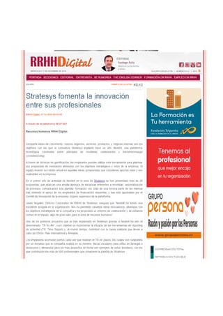 Reseña - Stratesys fomenta la innovación entre sus profesionales con Nextinit RRHH Digital - DIC2014