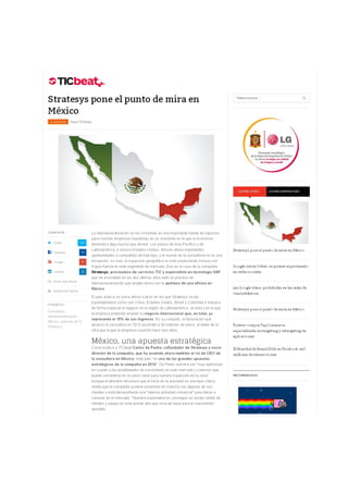 Reseña - Stratesys México - TICBEAT - 02-JUL-2014