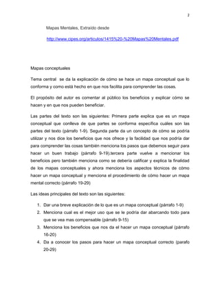 Reseña de mapas mentales y conceptuales