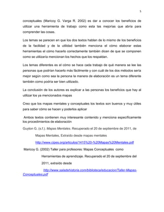 Reseña de mapas mentales y conceptuales