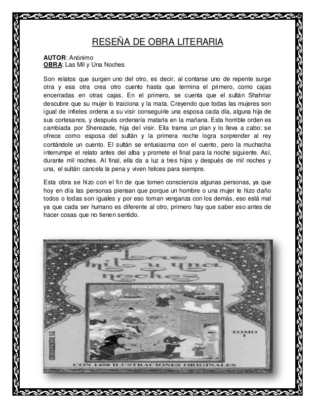 Reseña de obra literariaReseña de una Pelicula