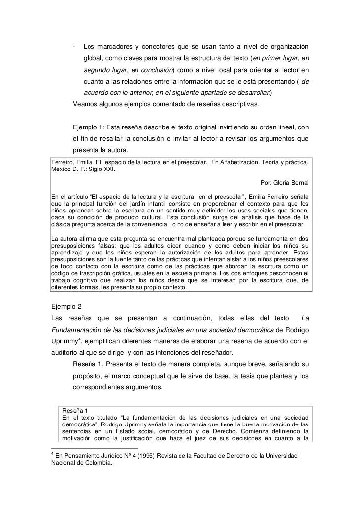 Reseña descriptiva goria bernal guia de escritura